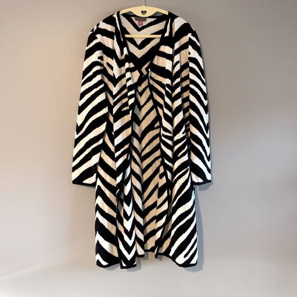 Vince Camuto Zebra Print Cardigan || SZ XS - Picture 4 of 5